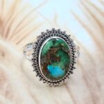 Sonoran Gold Turquoise Size US 7 925 Sterling Silver Ring (REXT4-137)