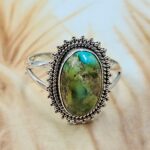 Sonoran Gold Turquoise Size US 10 925 Sterling Silver Ring (REXT4-148)