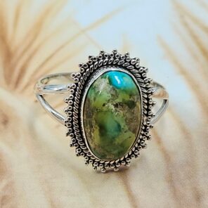 Sonoran Gold Turquoise Size US 10 925 Sterling Silver Ring (REXT4-148)