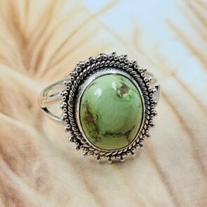 Sonoran Gold Turquoise Size US 8 925 Sterling Silver Ring (REXT4-140)