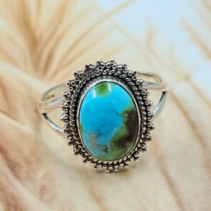 Sonoran Gold Turquoise Size US 9 925 Sterling Silver Ring (REXT4-144)