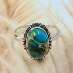 Sonoran Gold Turquoise Size US 9 925 Sterling Silver Ring (REXT4-201)