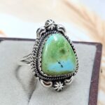 Sonoran Gold Turquoise Size US 8 925 Sterling Silver Ring (REXT4-156)