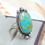 Sonoran Gold Turquoise Size US 8 925 Sterling Silver Ring (REXT4-157)