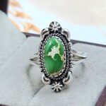 Sonoran Gold Turquoise Size US 8 925 Sterling Silver Ring (REXT4-158)
