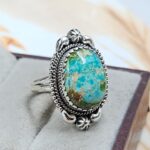 Sonoran Gold Turquoise Size US 8 925 Sterling Silver Ring (REXT4-159)