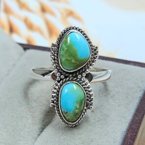 Sonoran Gold Turquoise Size US 10 925 Sterling Silver Ring (REXT4-151)