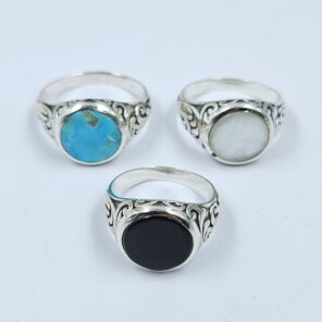 3 Pcs Wholesale Lot 925 Sterling Silver Men's Ring (RS13-473)