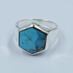 Mohave Turquoise 925 Sterling Silver Men's Ring (RS14-254)
