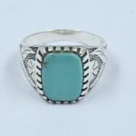 Mohave Turquoise 925 Sterling Silver Men's Ring (RS14-268)