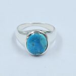 Mohave Turquoise 925 Sterling Silver Men's Ring (RS14-260)