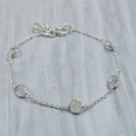 Rainbow Moonstone 925 Sterling Silver Bracelet (REXT40-304)