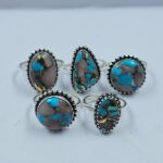 5 PCS Bulk Lot Pink Opal Turquoise 925 Sterling Silver Ring (RS27-192)