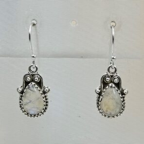Rainbow Moonstone 925 Sterling Silver Earrings (RS30-401)