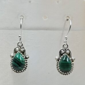 Malachite 925 Sterling Silver Earrings (RS30-402)