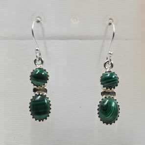 Malachite 925 Sterling Silver Earrings (RS30-406)