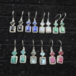 7 Pairs Cab Natural Gemstone Wholesale Lot in 925 Silver Earrings (RS39-20)