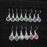 7 Pairs Cab Natural Gemstone Wholesale Lot in 925 Silver Earrings (RS39-19)