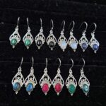 7 Pairs Cab Natural Gemstone Wholesale Lot in 925 Silver Earrings (RS39-18)