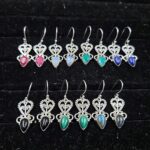 7 Pairs Cab Natural Gemstone Wholesale Lot in 925 Silver Earrings (RS39-17)