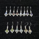 7 Pairs Cut Natural Gemstone Wholesale Lot in 925 Silver Earrings (REXT128-188)