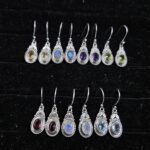 7 Pairs Cut Natural Gemstone Wholesale Lot in 925 Silver Earrings (REXT128-177)