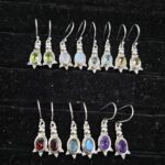 7 Pairs Cut Natural Gemstone Wholesale Lot in 925 Silver Earrings (REXT128-182)