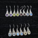 7 Pairs Cut Natural Gemstone Wholesale Lot in 925 Silver Earrings (REXT128-181)