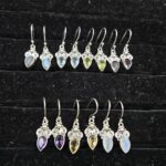 7 Pairs Cut Natural Gemstone Wholesale Lot in 925 Silver Earrings (REXT128-185)