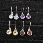 4 Pairs Cut Natural Gemstone Wholesale Lot in 925 Silver Earrings (REXT131-39)