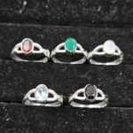 5 Pcs Wholesale Lot 925 Sterling Silver Cut Gemstone Ring (RS114-357)