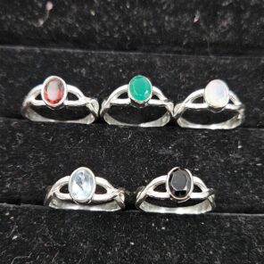 5 Pcs Wholesale Lot 925 Sterling Silver Cut Gemstone Ring (RS114-357)
