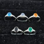 5 Pcs Wholesale Lot 925 Sterling Silver Cut Gemstone Ring (RS115-37)