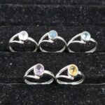 5 Pcs Wholesale Lot 925 Sterling Silver Cut Gemstone Ring (RS114-361)