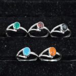 5 Pcs Wholesale Lot 925 Sterling Silver Cut Gemstone Ring (RS114-362)