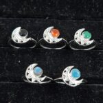 5 Pcs Wholesale Lot 925 Sterling Silver Cut Gemstone Ring (RS114-365)