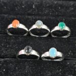 5 Pcs Wholesale Lot 925 Sterling Silver Cut Gemstone Ring (RS114-369)