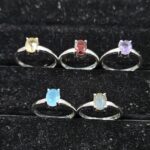 5 Pcs Wholesale Lot 925 Sterling Silver Cut Gemstone Ring (RS114-372)