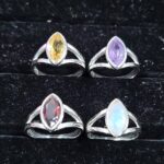 4 Pcs Wholesale Lot 925 Sterling Silver Cut Gemstone Ring (REXT124-67)