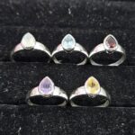 5 Pcs Wholesale Lot 925 Sterling Silver Cut Gemstone Ring (REXT124-75)