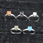 5 Pcs Wholesale Lot 925 Sterling Silver Cut Gemstone Ring (RS114-360)