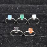 5 Pcs Wholesale Lot 925 Sterling Silver Cut Gemstone Ring (REXT124-63)
