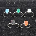 5 Pcs Wholesale Lot 925 Sterling Silver Cut Gemstone Ring (RS114-373)