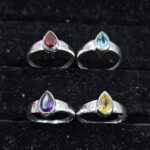 4 Pcs Wholesale Lot 925 Sterling Silver Cut Gemstone Ring (RS115-38)