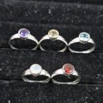 5 Pcs Wholesale Lot 925 Sterling Silver Cut Gemstone Ring (RS114-374)