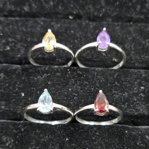 4 Pcs Wholesale Lot 925 Sterling Silver Cut Gemstone Ring (RS114-354)