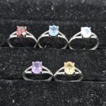 5 Pcs Wholesale Lot 925 Sterling Silver Cut Gemstone Ring (RS114-355)