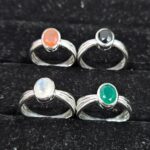 4 Pcs Wholesale Lot 925 Sterling Silver Cut Gemstone Ring (RS115-31)
