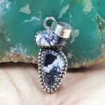 White Buffalo Turquoise 0.75" 925 Sterling Silver Pendant (RS11-185)