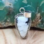 White Buffalo Turquoise 0.75" 925 Sterling Silver Pendant (RS11-188)